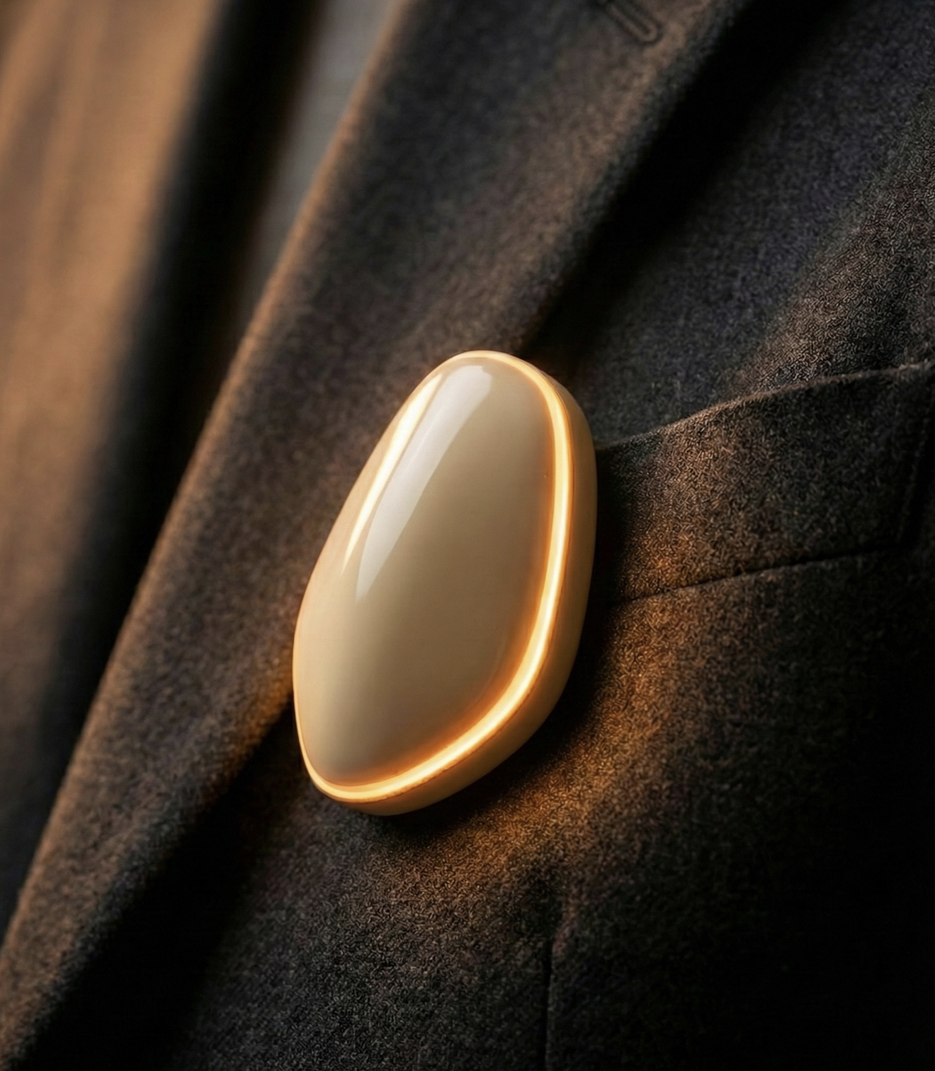 Amber worn as badge clip