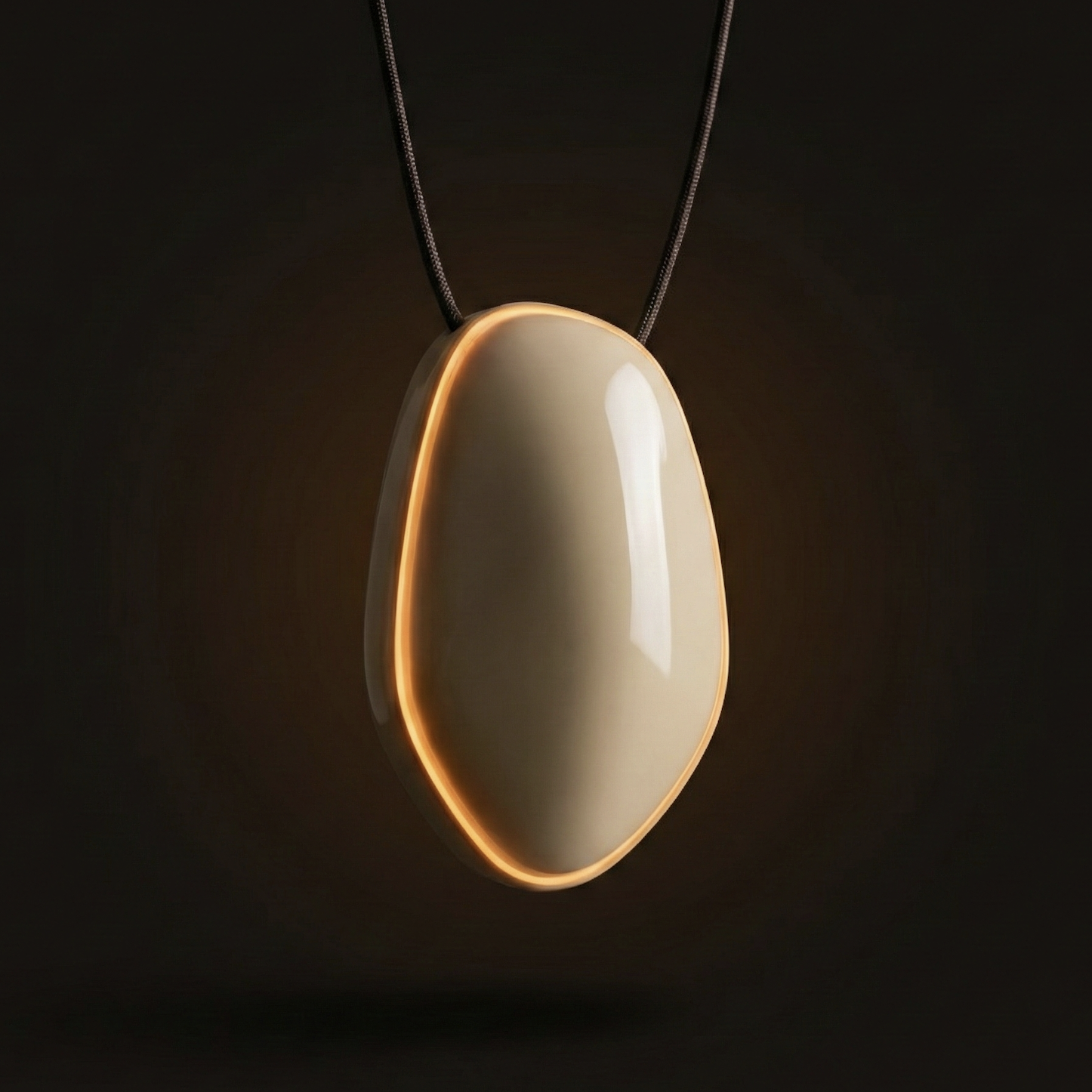 The Amber pendant with warm amber glow