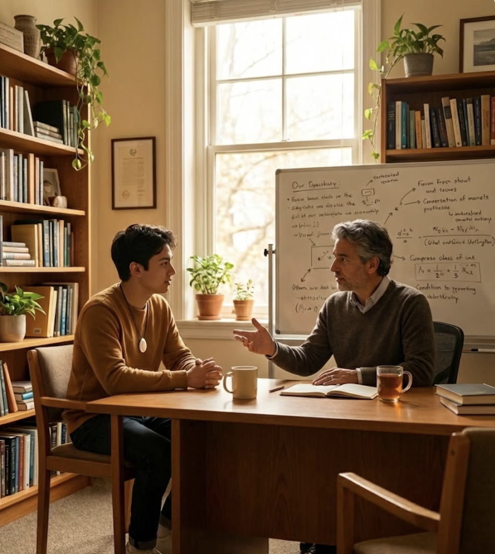 Student meeting with professor